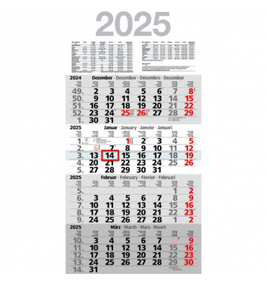Viermonatskalender M4MF, Mega Four, 4 Monate / 1 Seite, 30x59cm, 2025 Viermonatskalender M4MF, Mega Four, 4 Monate / 1 Seite, 30x59cm, 2025