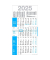 Viermonatskalender M4R1_DUNKELBLAU, 4 Monate / 1 Seite, 30x59cm, 2025