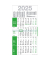 Viermonatskalender M4R1_GRÜN, 4 Monate / 1 Seite, 30x59cm, 2025