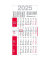 Viermonatskalender M4R1_ROT, 4 Monate / 1 Seite, 30x59cm, 2025
