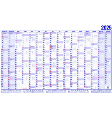 Plakatkalender 17000V, 16 Monate / 1 Seite, 98,5x60cm (A1 quer), 2025