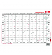 Plakatkalender 3V, 12 Monate / 1 Seite, 42x29,7cm (A3 quer), 2025