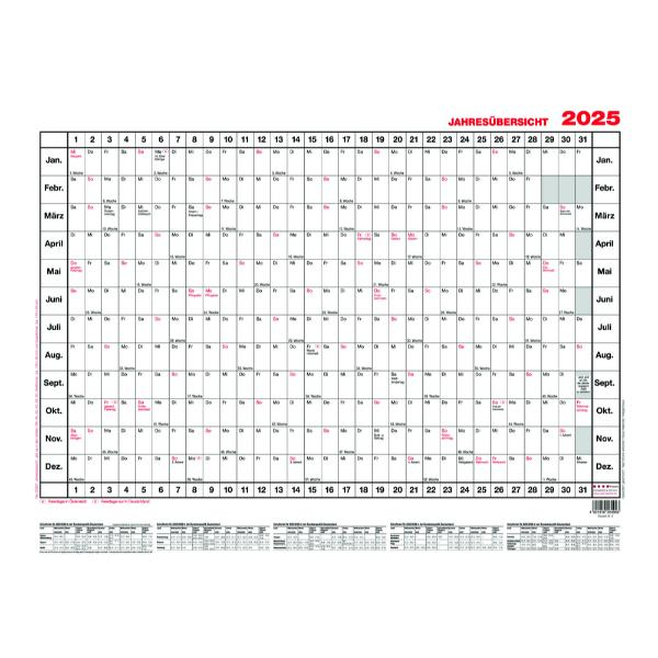 4021819000407 - Plakatkalender 4 12 Monate   1 Seite 594x42cm (A2 quer) 2025 4021819000407 Güss