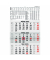 Dreimonatskalender 956-0011, 3 Monate / 1 Seite, 29,7x48,8cm, 2025