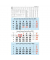 Dreimonatskalender 958-0015, 3 Monate / 1 Seite, 29,7x56,5cm, 2025