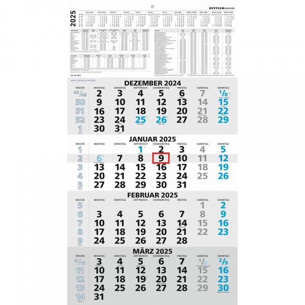 4006928697878 - Viermonatskalender 959-0015 4 Monate 1 Seite 33x59cm 2025 4006928697878 Zettler 4006928697878 - Viermonatskalender 959-0015 4 Monate 1 Seite 33x59cm 2025 4006928697878 Zettler