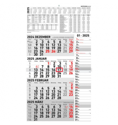 Viermonatskalender 961-0011, 4 Monate / 1 Seite, 33x59cm, 2027