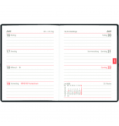 Taschenkalender 660-1020, Typ 660, schwarz, 1 Woche / 2 Seiten, 8,3x10,7cm (A7), 2026