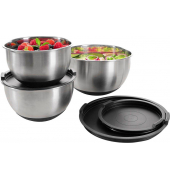 Schüssel-Set Edelstahl, Set 6-tlg. schwarz, silber