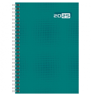 Buchkalender 7021007045, Futura 2, petrol, 1 Woche / 2 Seiten, 14,8x20,8cm, 2026