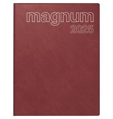 Buchkalender 7027042295, magnum, bordeaux, 1 Woche / 2 Seiten, 18,3x24cm, 2025