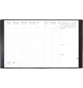 Buchkalender 016089Q, Pre 777, schwarz, 1 Woche / 2 Seiten, 21x27cm (A4), 2025