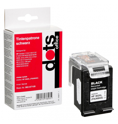 schwarz Druckerpatrone kompatibel zu HP 302XL (F6U68AE)