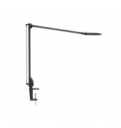 LED-Schreibtischlampe MAULoptimus colour vario, anthrazit, mit Klemmfuß, dimmbar