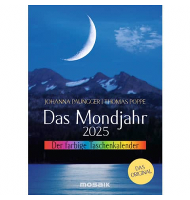 Taschenkalender 31959, Das Mondjahr, blau, 1 Tag / 1 Seite, 10x14cm (A6), 2025