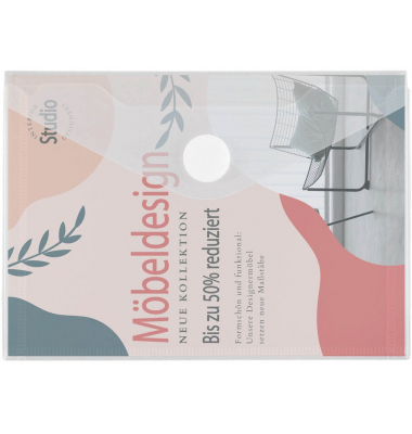 Dokumententasche 40155-04, A6, transparent, Polypropylen (PP)