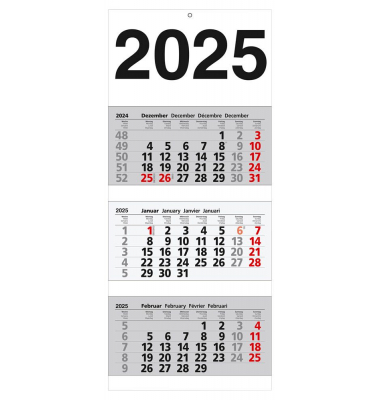 Dreimonatskalender 5153, 1 Monat / 1 Seite, 30x70cm, 2026