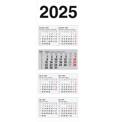Fünfmonatskalender 5172, Combi 7, 7 Monate / 1 Seite, 34,5x99cm, 2026