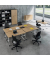 Mehrzwecktisch Pop-up eiche, alu rechteckig, T-Fuß-Gestell alu, 160,0 x 80,0 x 74,0 cm