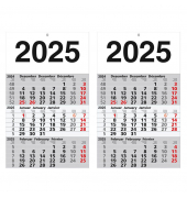 Dreimonatskalender 5102, 3 Monate / 1 Seite, 30x49cm, 2026