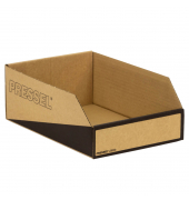 Sichtlagerkasten 912000 außen: 305x200x110mm Wellpappe braun/schwarz