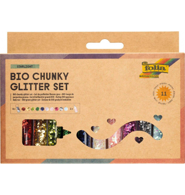 Bio Glitter grob Starlight-Set Glitzer farbsortiert