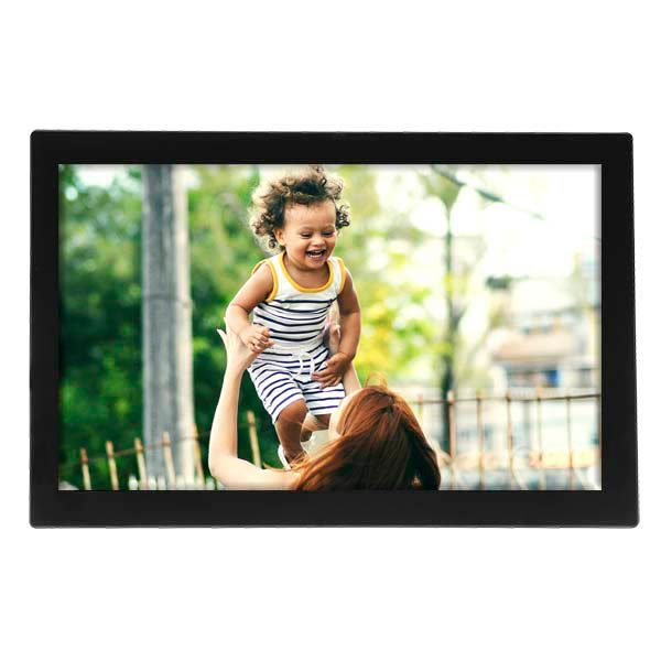 5706751061585 - Digitaler Fotorahmen mit 101-Zoll-Glasdisplay - Frameo App - Fotorahmen - WiFi - IPS-Touchscreen - 16GB - PFF1037 - Schwarz