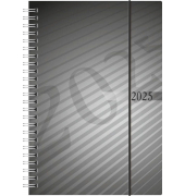 Buchkalender 5121102905, mit Spirale, anthrazit, 1 Woche / 2 Seiten,  (A5), 2025