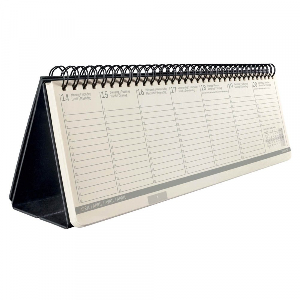 Tischkalender Conceptum 2025 Hardcover Aufstellfunktion B 300 x H 143 mm schwarz