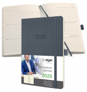 Buchkalender C2536, Conceptum, dunkelgrau, 1 Woche / 2 Seiten, 13,5x21cm (A5), 2025