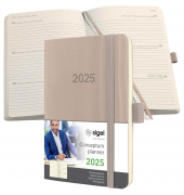 Taschenkalender C2531, Conceptum, taupe, 1 Woche / 2 Seiten, 9,3x14cm (A6), 2025