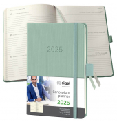 Taschenkalender C2573, Conceptum, mintgrün, 1 Woche / 2 Seiten,  (A6), 2025