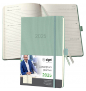 Buchkalender C2572, Conceptum, mintgr&uuml;n, 1 Woche / 2 Seiten, 14,8x21,3cm (A5), 2025