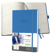 Buchkalender C2568, Conceptum, blau, 1 Woche / 2 Seiten, 14,8x21,3cm (A5), 2026
