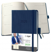 Taschenkalender C2563, Conceptum, dunkelblau, 1 Woche / 2 Seiten, 10,8x15,1cm (A6), 2025