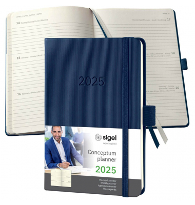 Taschenkalender C2563, Conceptum, dunkelblau, 1 Woche / 2 Seiten, 10,8x15,1cm (A6), 2026