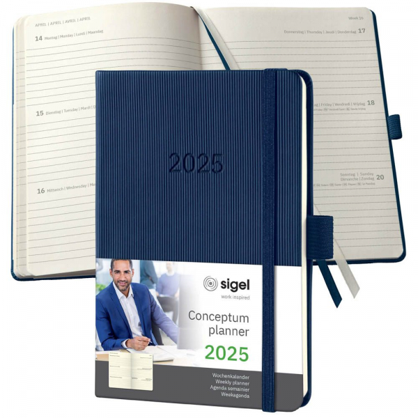 4004360780615 - Taschenkalender C2563 Conceptum dunkelblau 1 Woche 2 Seiten 108x151mm (HxB) (A6) 2025 4004360780615 Sigel 4004360780615 - Taschenkalender C2563 Conceptum dunkelblau 1 Woche 2 Seiten 108x151mm (HxB) (A6) 2025 4004360780615 Sigel