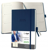 Buchkalender C2562, Conceptum, dunkelblau, 1 Woche / 2 Seiten, 14,8x21,3cm (A5), 2026