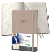 Taschenkalender C2561, Conceptum, taupe, 1 Woche / 2 Seiten, 10,8x15,1cm (A6), 2025