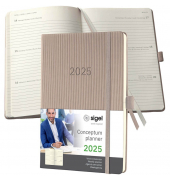 Buchkalender C2560, Conceptum, taupe, 1 Woche / 2 Seiten, 14,8x21,3cm (A5), 2025