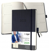Buchkalender C2512, Conceptum, schwarz, 1 Woche / 2 Seiten, 14,8x21,3cm (A5), 2025
