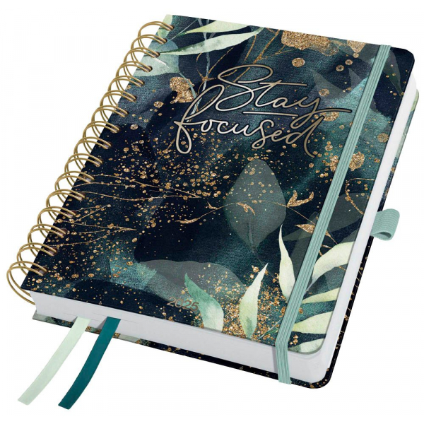 10 Stück Sigel Buchkalender J5603, Jolie, grün, schwarz, mint, gold, 1 Woche / 2 Seiten, 16,8x21,5cm (ca. A5), 2026 4004360782299 Sigel