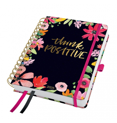 Buchkalender J5600, Jolie, schwarz, pink, rosa, gr&uuml;n, 1 Woche / 2 Seiten, 16,8x21,5cm (ca. A5), 2026