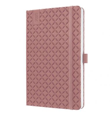 Buchkalender J5129, Jolie, dusty red, 1 Woche / 2 Seiten, 13,5x20,3cm (A5), 2025
