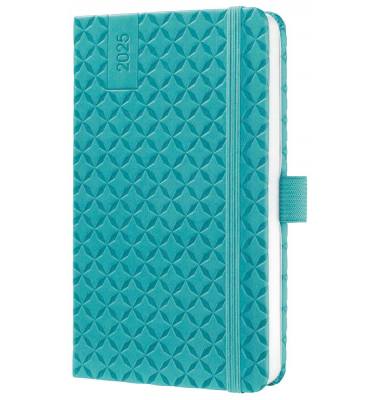 Buchkalender J5102, Jolie, aqua green, 1 Woche / 2 Seiten, 9,5x15cm (A6), 2026