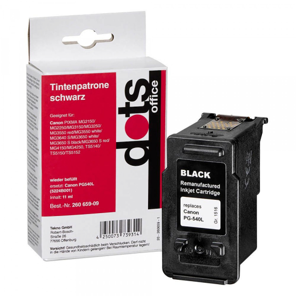 4250073739314 - schwarz Druckerpatrone kompatibel zu Canon PG-540L 4250073739314 Dots 4250073739314 - schwarz Druckerpatrone kompatibel zu Canon PG-540L 4250073739314 Dots