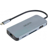 USB-Hub D32062 8-fach silber