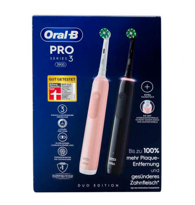2 Oral-B Pro 3 3900 Duo Elektrische Zahnbürsten