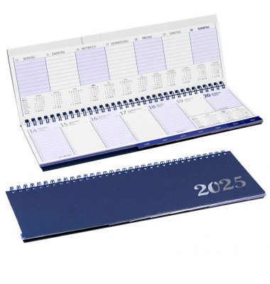Tischquerkalender 297683, Premium mit Register, 29,7x10,2cm, 2025