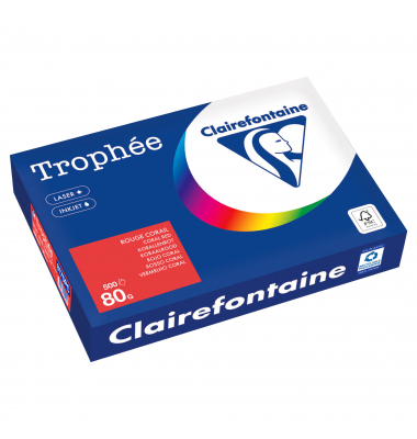 Kopierpapier Trophee 8175PC korallenrot intensiv A4 80g